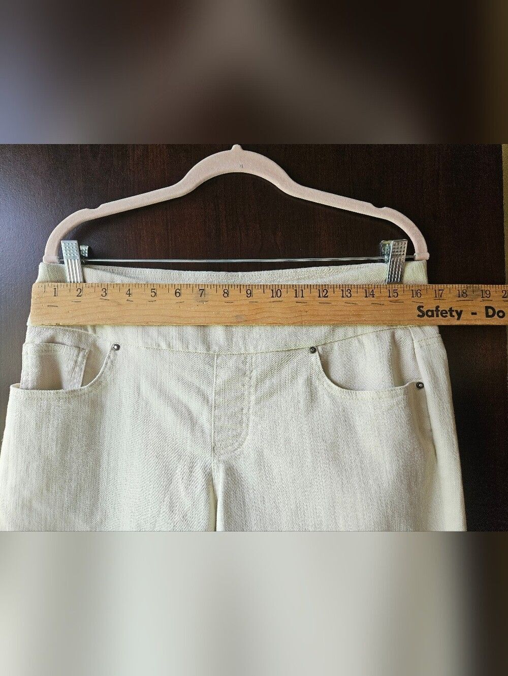 Denim + Company Light Cream Knee-Length Capris Size 12P - Picture 3 of 6